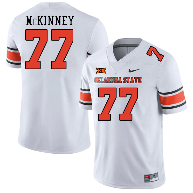 Men #77 Noah McKinney Oklahoma State Cowboys College Football Jerseys Stitched-White